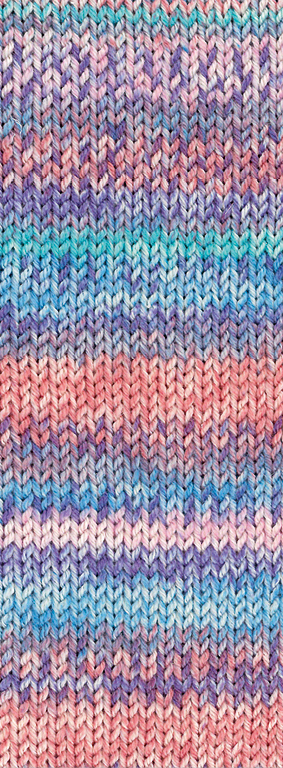 334 Türkis/Himmelblau/Violett/Rosa/Lachs/Grau-/ Zartrosa Gestreift