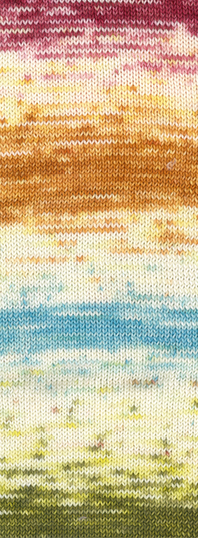 6202 Lachsorange/Ecru/Erika-/Dunkelrot/Zartgelb/ Karamell/Nougat